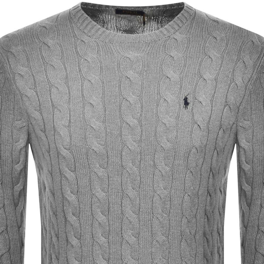 Ralph Lauren Driver Crew Neck Knit Jumper Grey Mainline Menswear